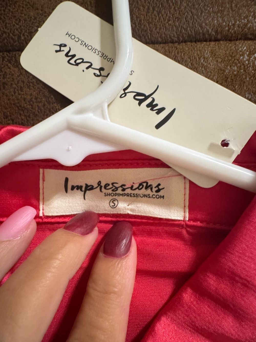 Impressions women’s Pink Button-Up Shirt with Stud Detail - Picture 4 of 5